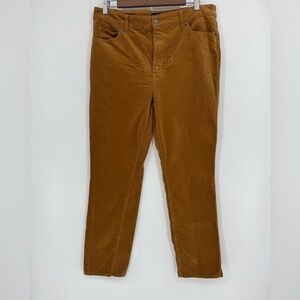 Talbots Women's Brown Straight Leg Corduroy Dress Pants Office Size 12 Petite